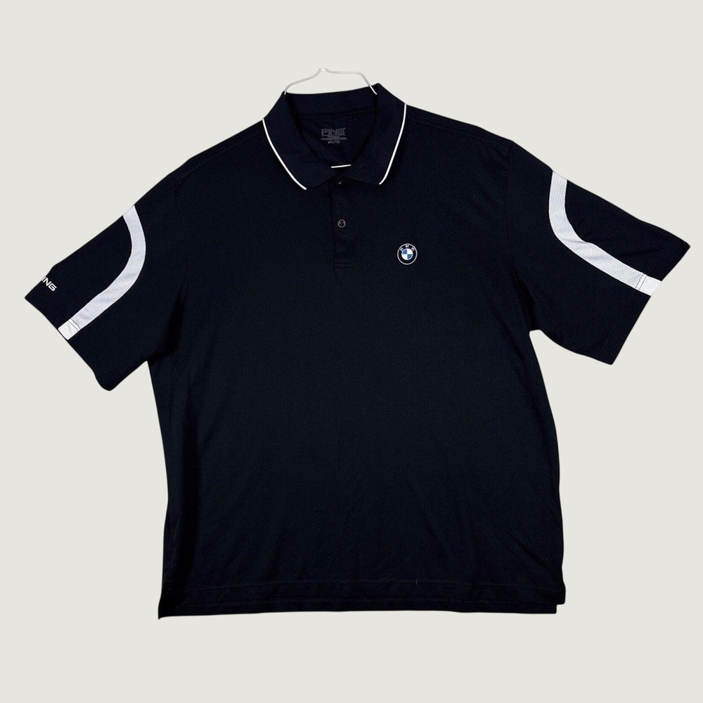 Ping BMW Golf Polo Shirt Mens XXL Black Performance Short Sleeve Colorblock Logo